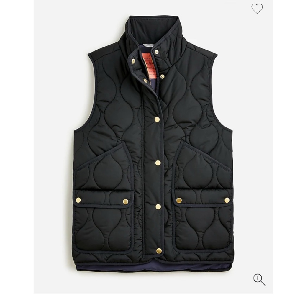 J. Crew Black Quilted Vest